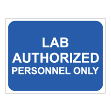 שלט - LAB AUTHORIZED - PERSONNEL ONLY - רקע כחול