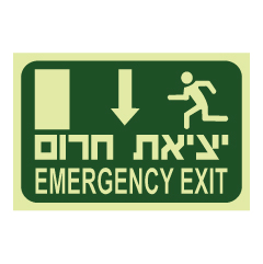 תמונה של שלט פולט אור - יציאת חרום - EMERGENCY EXIT