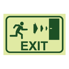 שלט פולט אור - EXIT -  בדלת מימין