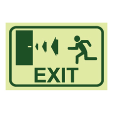 שלט פולט אור - EXIT -  בדלת משמאל