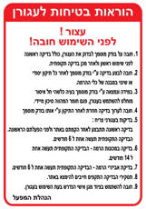 שלט - הוראות בטיחות לעגורן