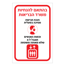 שלט קורונה - הנחיות שימוש במעלית