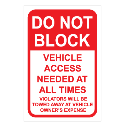 תמונה של שלט לחניון - מרווח תמרון לחניות פרטיות - רכב חוסם יגרר על חשבונו - אנגלית