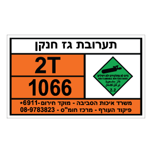 תמונה של שלט חומרים מסוכנים -תערובת גז חנקן