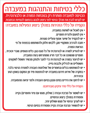 שלט - הוראות בטיחות והתנהגות במעבדה