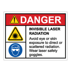 שלט - DANGER - INVISIBLE LASER RADIATION