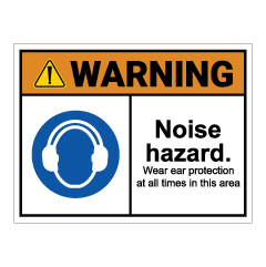 תמונה של שלט - WARNING - NOISE HAZARD