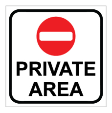 שלט - PRIVATE AREA