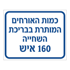 תמונה של שלט - כמות האורחים המותרת בבריכת השחייה