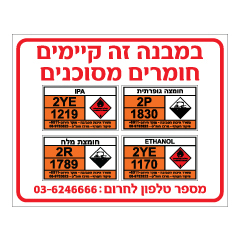 תמונה של שלט - במבנה זה קיימים חומרים מסוכנים