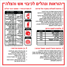 שלט - הוראות ונהלים לכיבוי אש והצלה