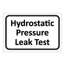 שלט - Hydrostatic Pressure Leak Test