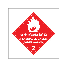 שלט - גזים מתלקחים - קבוצת סיכון 2