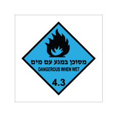 שלט - מסוכן במגע עם מים - קבוצת סיכון 4.3