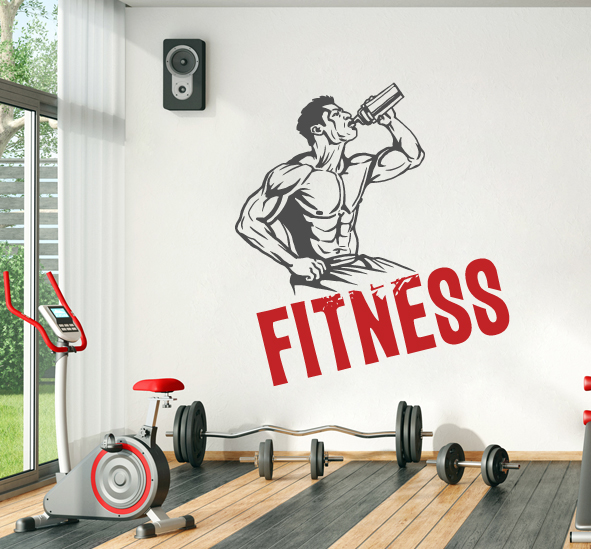 מדבקת קיר - מתעמל FITNESS
