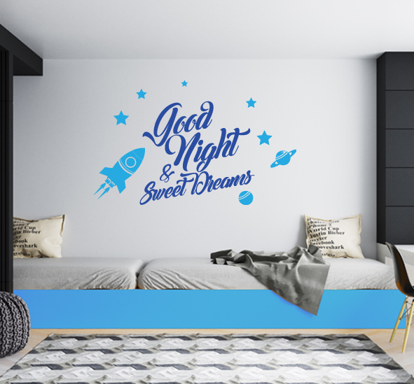 מדבקת קיר - good night & sweet dreams