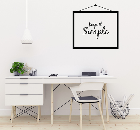 מדבקת קיר - מסגרת - keep is simple
