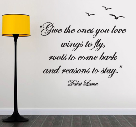 מדבקת קיר - Give the ones you love wings to fly
