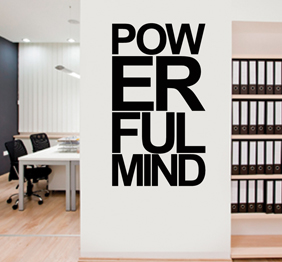 מדבקת קיר - POWERFUL MIND