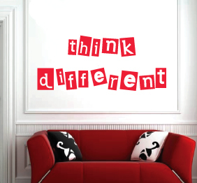 מדבקת קיר - think different
