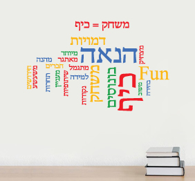 מדבקת קיר - מילים בתפזורת לחדר מחשבים