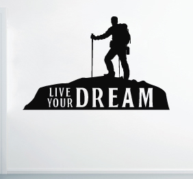 מדבקת קיר - מטפס הרים - Live your dream