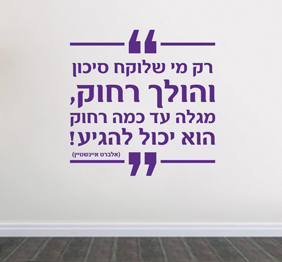 מדבקת קיר : מי שלוקח סיכון - אלברט איינשטיין