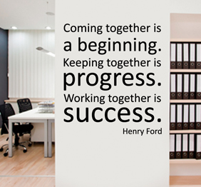 מדבקת קיר - Success - Henry Ford
