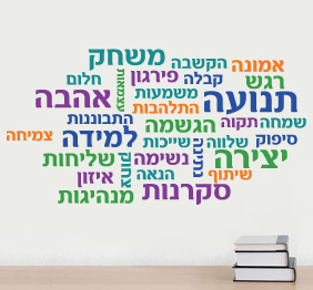 מדבקת קיר - תפזורת מילים