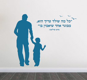מדבקת קיר - כל מה שילד צריך בצירוף דמויות