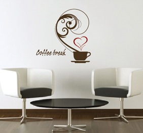 מדבקת קיר - coffee break