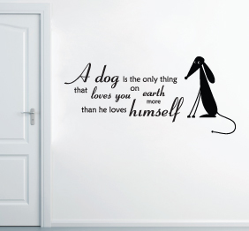 מדבקת קיר - A dog love