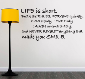 מדבקת קיר - Life is short