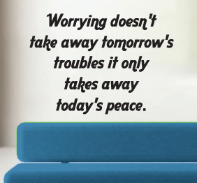 מדבקת קיר - משפט השראה - worrying