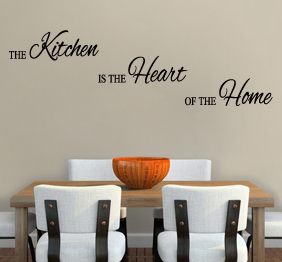 מדבקת קיר - The kitchen is the heart of the home