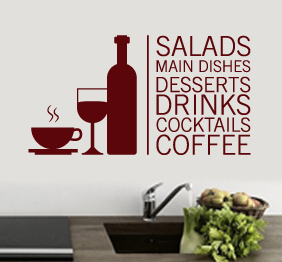 מדבקת קיר -  kitchen menu
