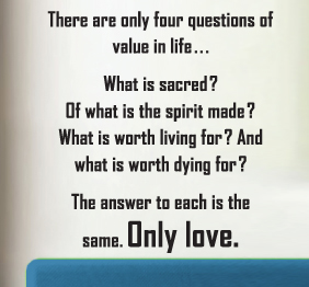 מדבקת קיר - משפט השראה - only love