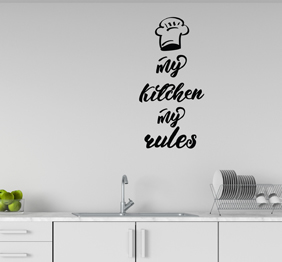 מדבקת קיר - My kitchen my rules