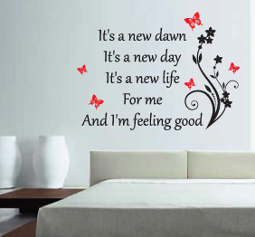 מדבקת קיר - New Day New Life