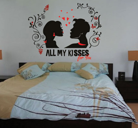 מדבקת קיר - all my kisses