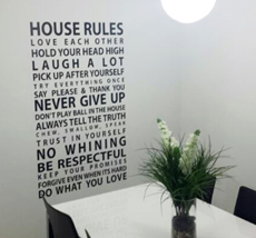 מדבקת קיר - חוקי הבית