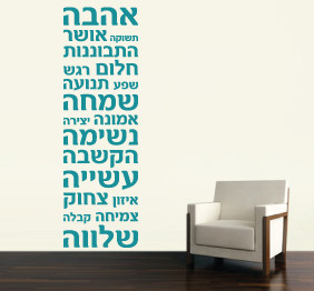 מדבקת קיר - מילות מפתח