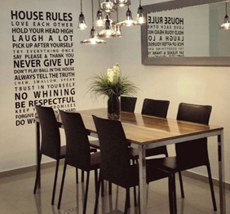 מדבקת קיר - חוקי הבית