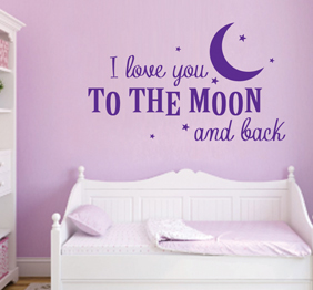 מדבקת קיר - i love you to the moon and back