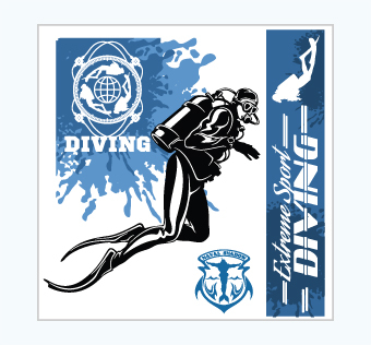 מדבקת קיר - פוסטר וניל - צלילה - EXTREME SPORT DIVING 