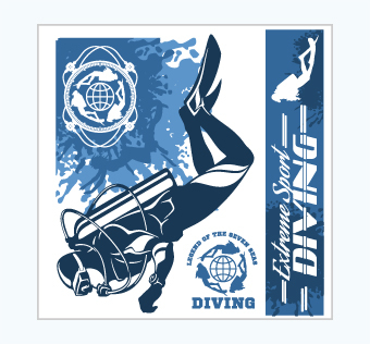 מדבקת קיר - פוסטר וניל - צלילה - EXTREME SPORT DIVING 