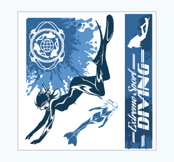 מדבקת קיר - פוסטר וניל - צלילה - EXTREME SPORT DIVING 