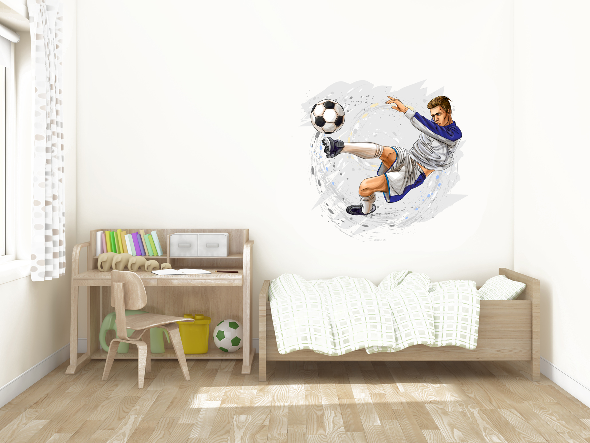 מדבקת קיר - פוסטר וניל - שחקן כדור בועט בכדור