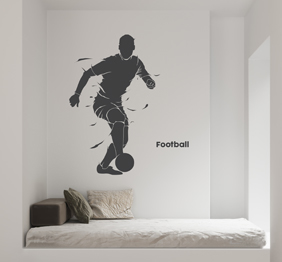 מדבקת קיר - שחקן כדורגל בתנועה - football 2019 