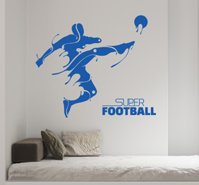 מדבקת קיר - שחקן כדורגל - Super football